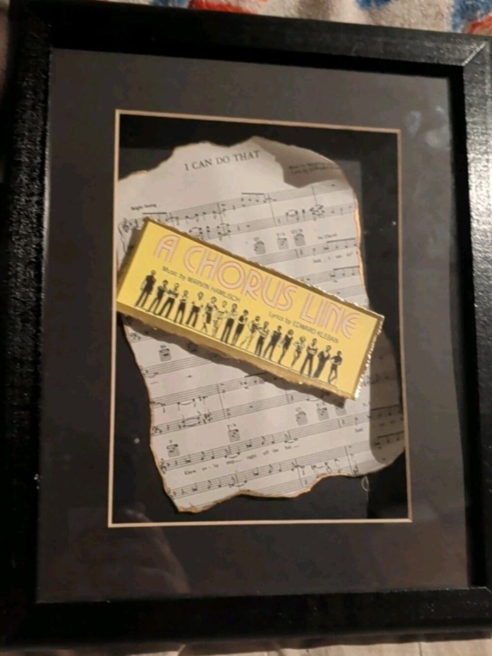 A Chorus Line Broadway theater art memorabilia shadow box handcrafted